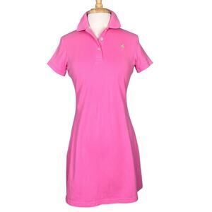 Lilly Pulitzer Pink Polo Dress Womens Small Short Sleeve Pique Cotton Preppy